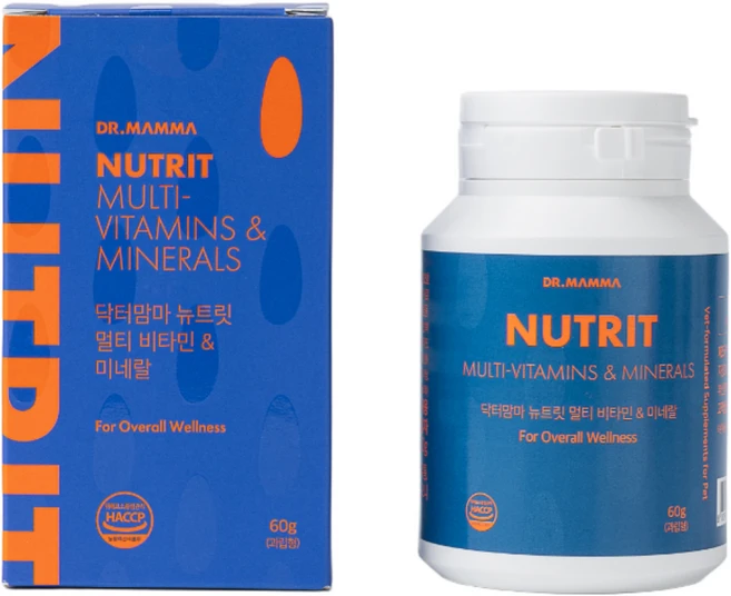 [공식몰]닥터맘마 뉴트릿 영양제 강아지 고양이 1개월분 60g, 종합영양제, 1개 - 쿠팡