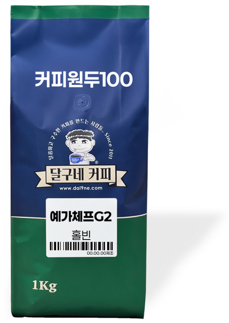 달구네커피 예가체프 G2 에티오피아 커피향 가득 원두커피, 1kg, 홀빈(분쇄안함), 1개