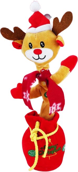 춤추는 선인장 인형 녹음기능 애착 봉제 말따라하는 움직이는 신나는 음악, 루돌프 선인장, 1개, 루돌프, 39cm