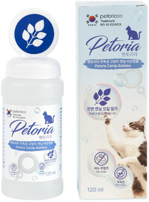 펫토리아 무독성 고양이 캣닢 비눗방울 장난감, 1개, 120ml, 캣닢향