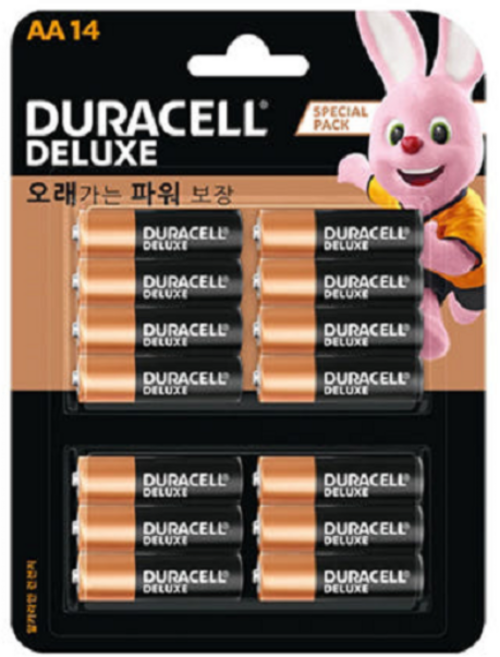 듀라셀 건전지 디럭스알카 AA 14입, 1개, 14개입