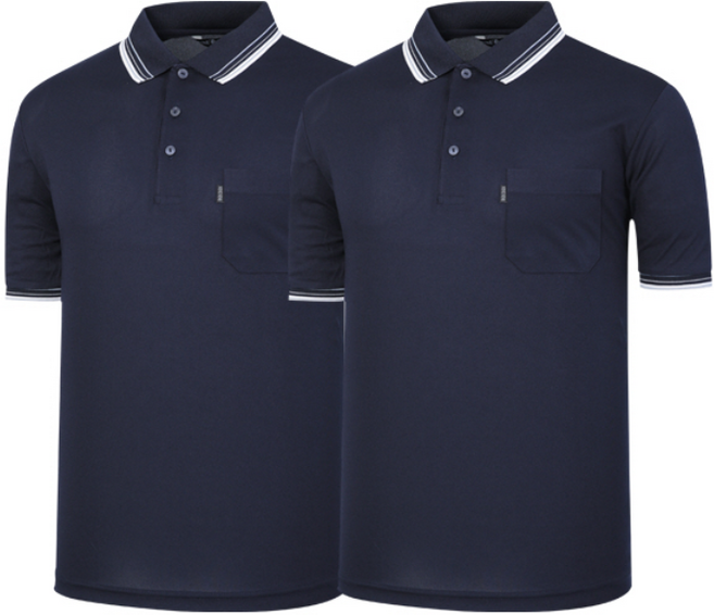 1+1 나인앤나인 쿨론 단추 카라 반팔 티셔츠 (2장세트)