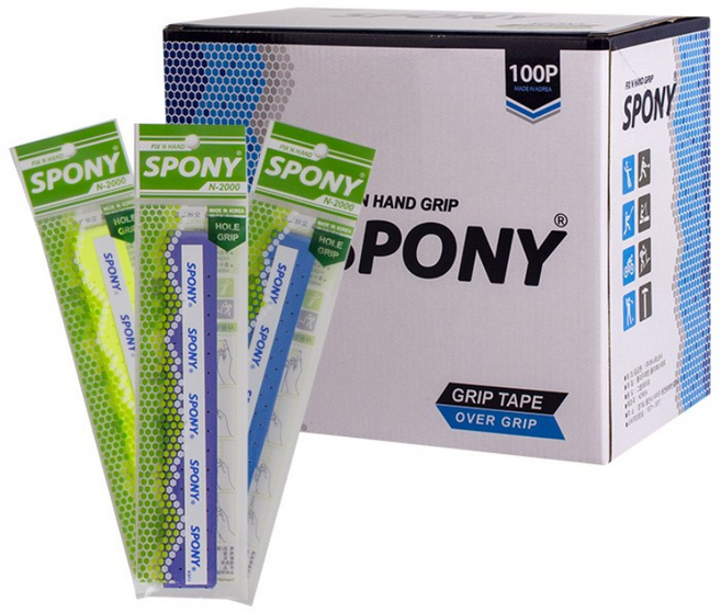 스포니 소프트핏 홀 오버그립 국내생산 라켓 대용량 그립테이프 100p, 혼합, 100개
