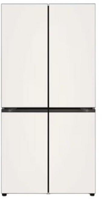 LG 디오스 오브제컬렉션 STEM 베이직 냉장고 (매직스페이스) H875GBB141 860L, 색상 베이지