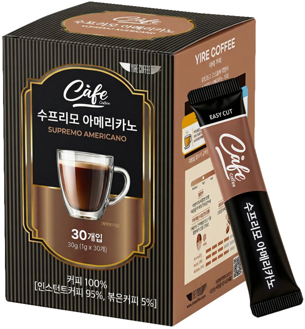 수프리모 아메리카노 원두커피, 1개, 30개입, 1g