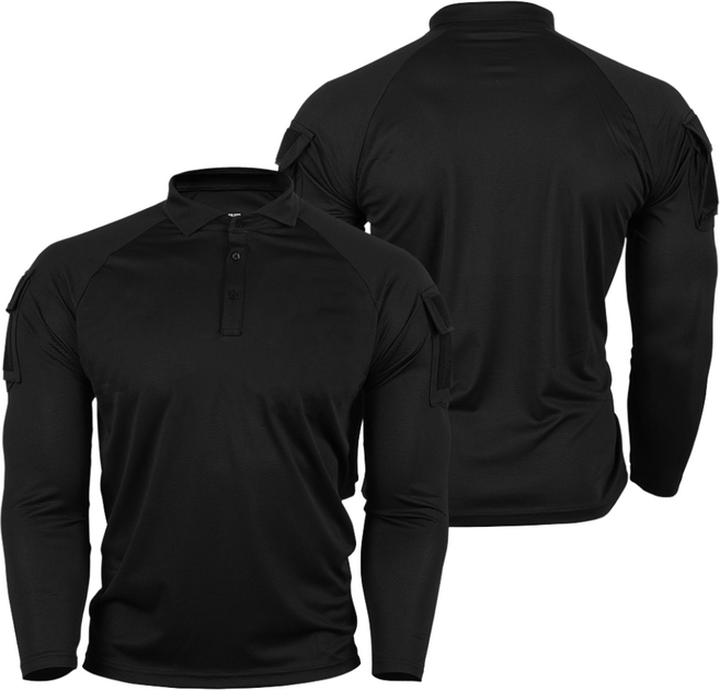 택티컬 셔츠 아머 전술 긴팔 카라 티셔츠 검정 + 태극기 코리아 패치 - 밀리터리 경호 가드 강철부대 시큐리티 전술 훈련 장비 서바이벌 아웃도어 보안 요원 부대 스포츠