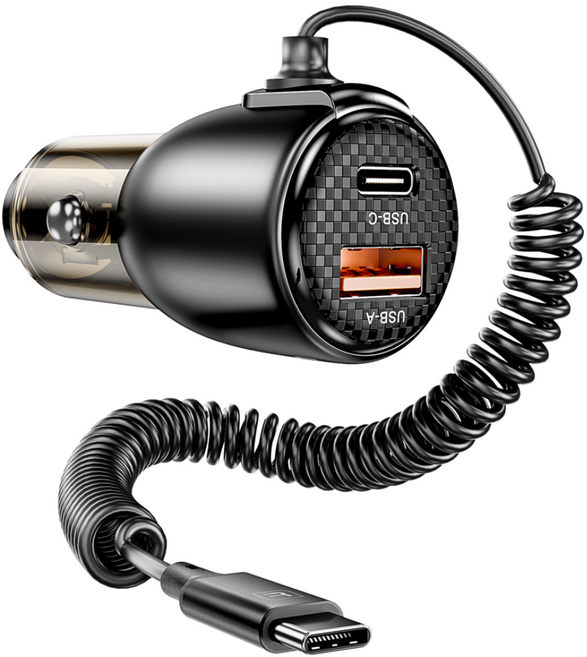 Toocki 110W PD3.0+QC3.0+Type-C 3 in 1 제2대 반투명 초고속 차량용 충전기, 블랙, TQ-CC39A