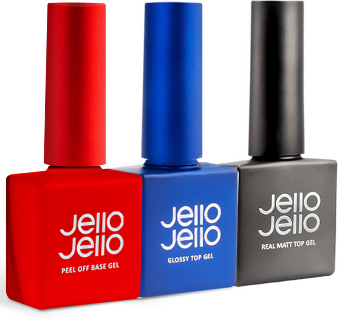 젤로젤로 젤네일 3종 세트, 필오프 베이스젤 + 글로시 탑젤 + 리얼 매트 탑젤, 1세트