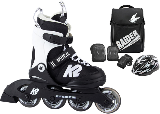 K2 아동용인라인스케이트 모토주니어 화이트 2026 풀세트 - 가방 보호대 헬멧 - 4종 사은품 증정 + 인라인 파우치, 1개, 검정(가방 헬멧 보호대 S)