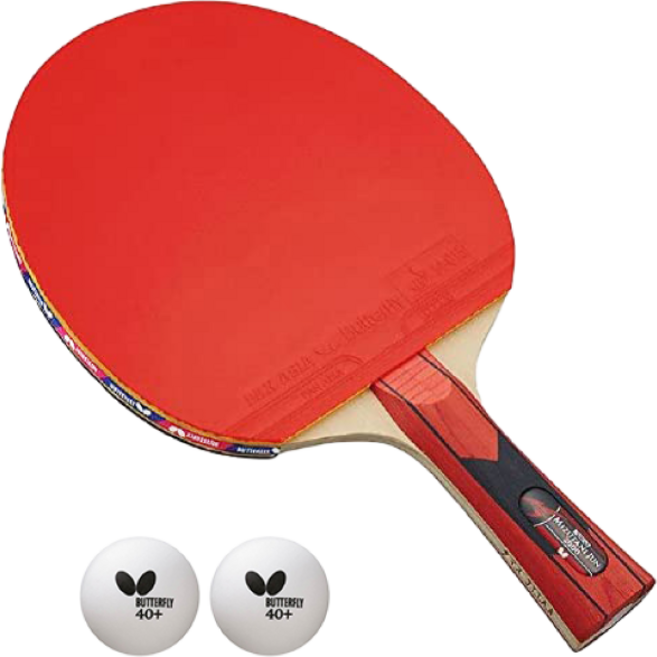 버터플라이 미즈타니 준 2000 쉐이크 탁구라켓 + 탁구공 2p, 1개
