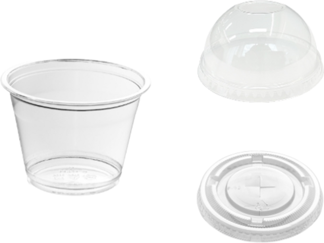 [소분판매] 92파이 9온스 과일컵 머핀컵 디저트컵 다용도컵+뚜껑세트, 9온스컵+돔뚜껑(무타공) 50세트, 50개, 1개입