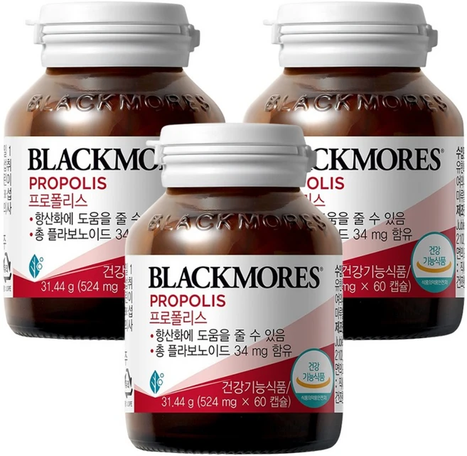 블랙모어스 프로폴리스, 60정, 3개 - 쿠팡