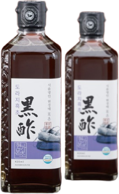 초두루미 식품명인 현경태 현가본초 전통발효 도라지흑초, 2개, 420ml