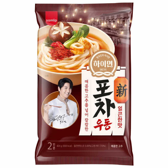 하이면 삼립 얼큰한맛 신포차우동 하이면 2인분, 424g, 1개