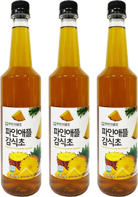 자연과발효 3년숙성 자연발효 파인애플 감식초 750ml 3병, 3개