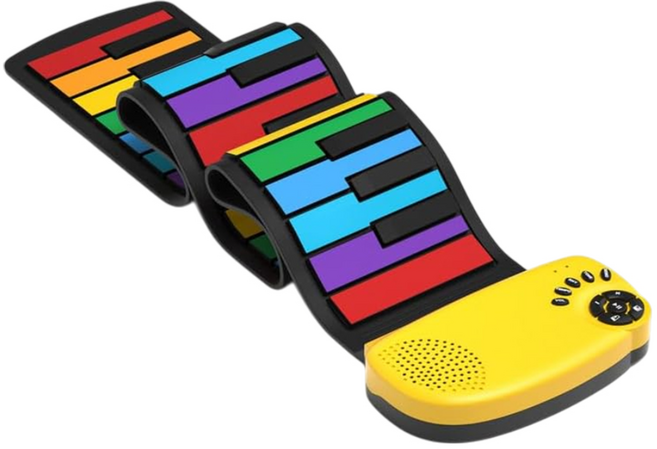 꼬마천사 레인보우 롤피아노 휴대용 악기놀이, 1개