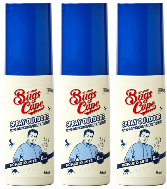 동국제약 굿잠 벅스케이프 스프레이 아웃도어 50ml 이카리딘모기기피제 야외활동 진드기 퇴치제 휴대용 기피제, 3개