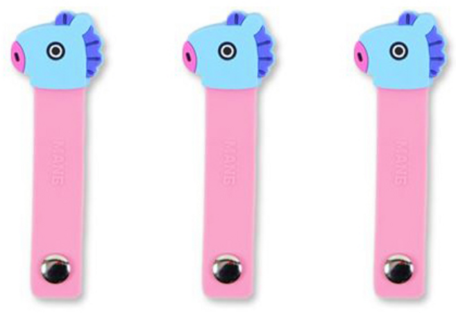 BT21 방탄굿즈 실리콘 케이블 타이 선정리, 망, 3개