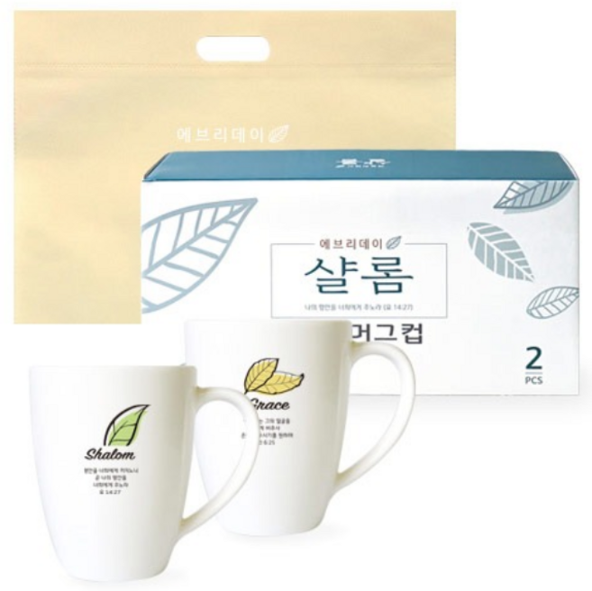 샬롬 머그컵 세트 2P KJ-C1 말씀머그컵, 1개