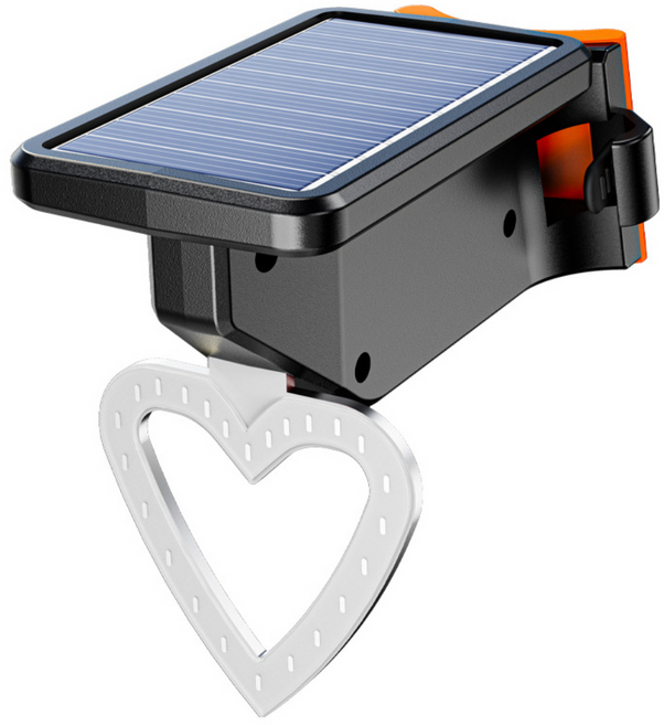 아띠꼴로 태양광 자전거 후미등 안전등 후방 전조등 라이트, 하트, 1개