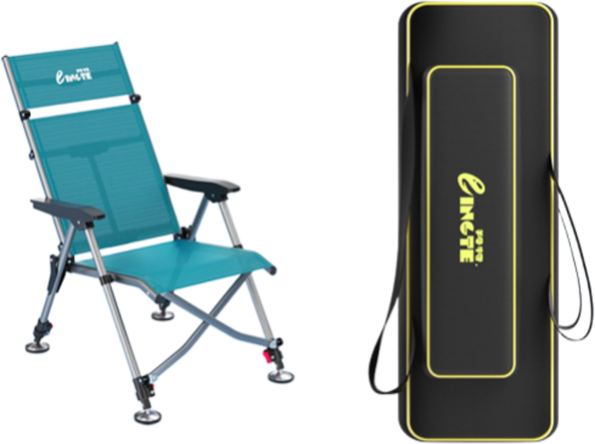 SEONGJINCHI 2단접이식 낚시의자+가죽가방, 블루옵션1