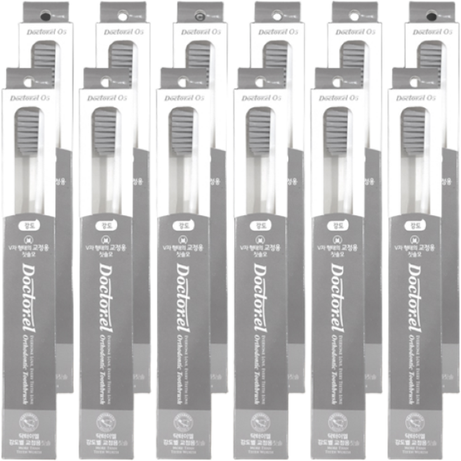 닥터이엘 교정 V컷 강도별 칫솔 (치과의사 개발), 12개, 1개입