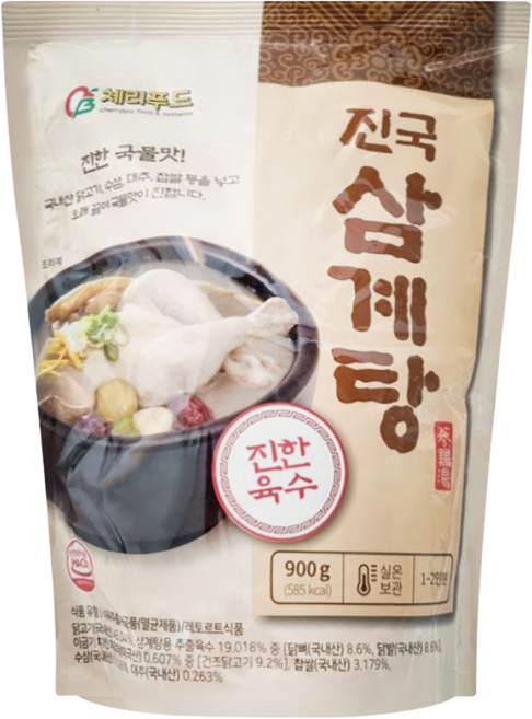 더 진한 국물맛 진국 삼계탕 국내산 닭고기 수삼 대추 찹쌀을 넣어 푹 끓인 진한맛(오뚜기 OEM), 900g, 3개