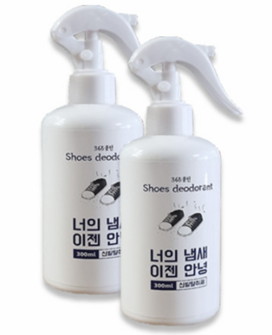 365클린 신발탈취제 발냄새제거 및 신발냄새 탈취 스프레이, 2개, 300ml