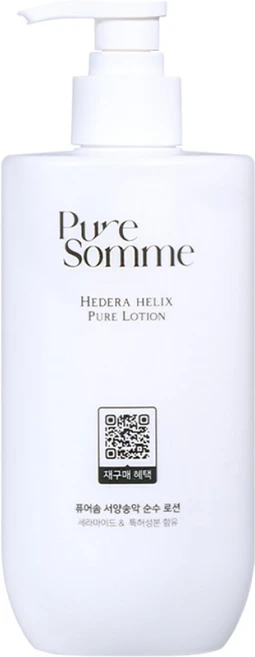 [화해1위] 퓨어솜 No끈적 민감성 진정 아토케어 특허성분 서양송악 순수 로션, 1개, 450ml - 쿠팡