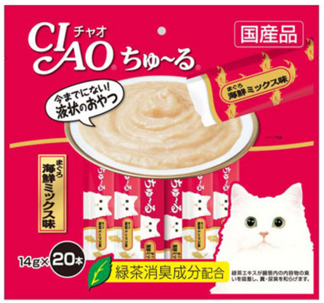 챠오츄르 고양이 짜먹는 간식, 혼합맛(참치/해산물), 14g, 20개