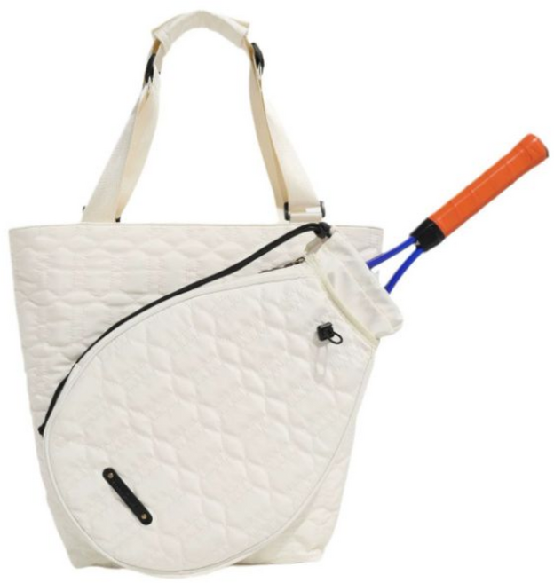 퇴근하고 여성 테니스 가방 라켓 숄더백, 1개, 화이트