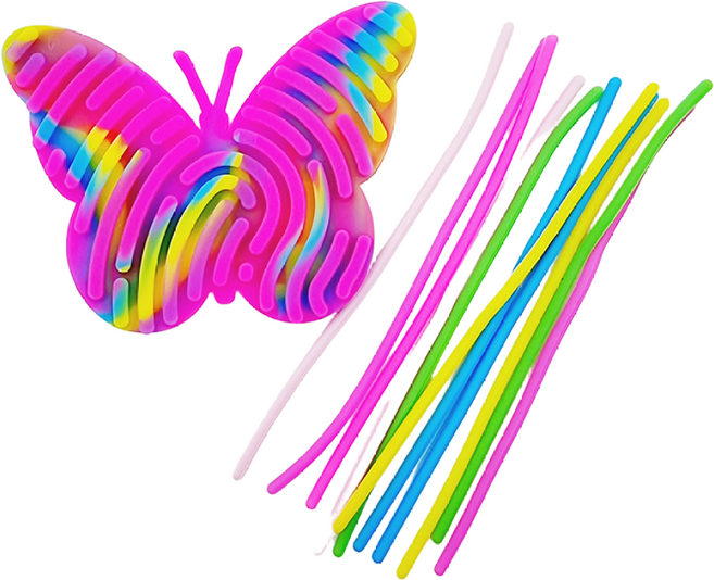 스트링 아트 팝잇 실리콘 피젯토이 푸시팝 푸쉬팝 집중력 소근육발달 스트레스 해소, 나비, 1개