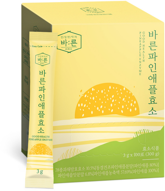 바른 파인애플효소 브로멜라인 지방분해 100포, 300g, 1개