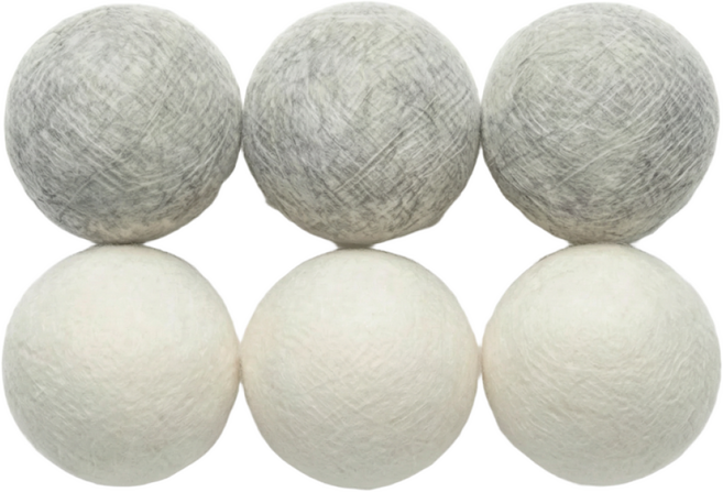 코코바움 건조기 양모 울드라이어볼, 6개, 혼합 색상