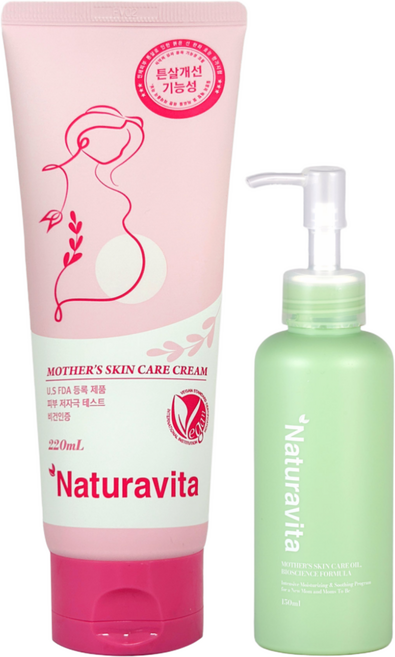 나투라비타 마더스케어 튼살크림 220ml + 오일150ml 혼합구성, 1개