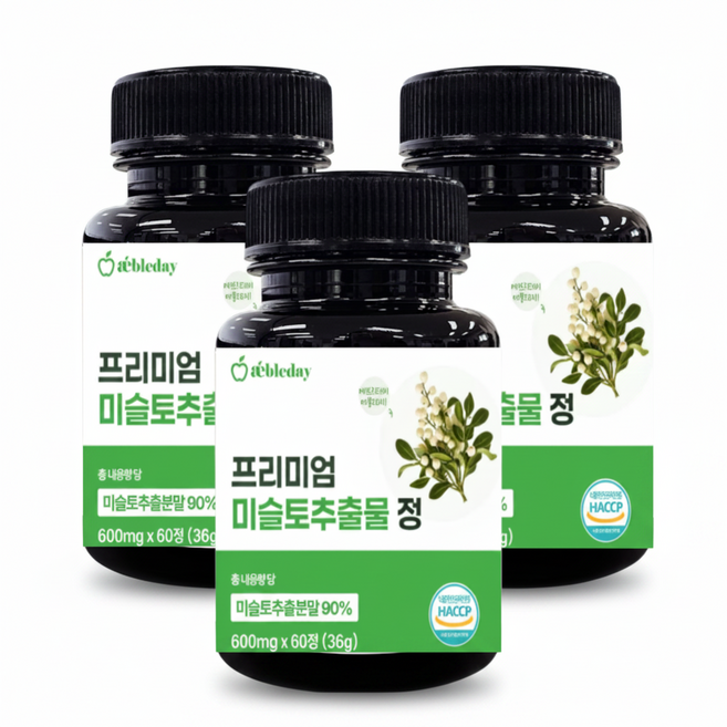 국내산100% 프리미엄 미슬토추출물90% 겨우살이 참나무 타히보 블랙마카 추출물정 nk엔케이세포 렉틴 면역력 식약청인증, 3개, 60정