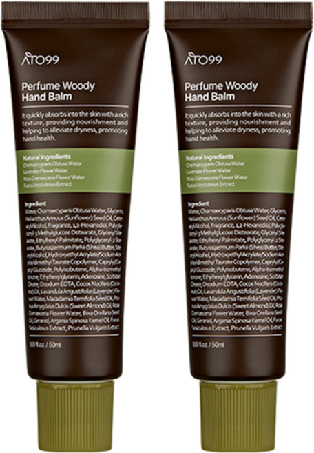 아토99 퍼퓸 우디 핸드 밤, 2개, 50ml
