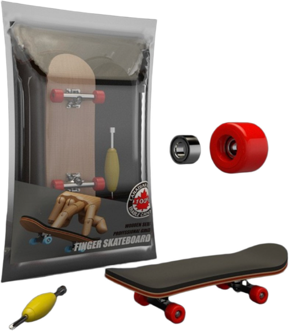 JOYPOP 고속베어링 고급형 핑거보드 손가락 스케이트보드, 레드, 1개