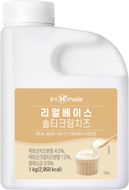 흥국 리얼 베이스 솔티 크림 치즈 라떼 카페, 1kg, 2개, 1개입