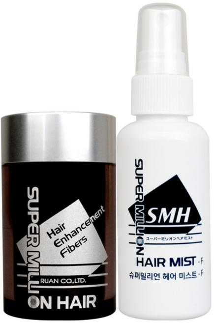슈퍼밀리언헤어 휴대용 세트 / 여행용 기내반입 가능 미스트 모공을 막지 않는 흑채, 검정색 Black, 1개
