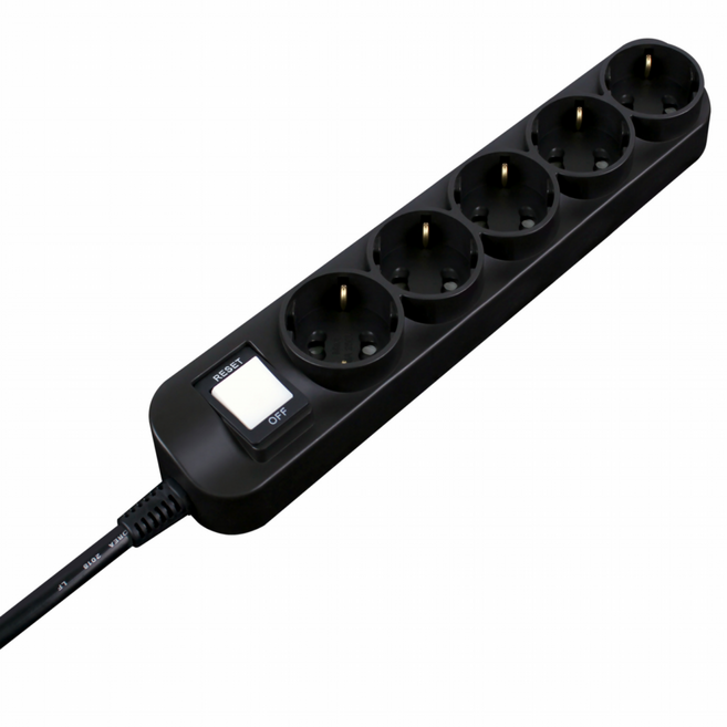 대성 플러스탭 블랙 절전형 5구 멀티탭 16A 250V, 4m, 1개
