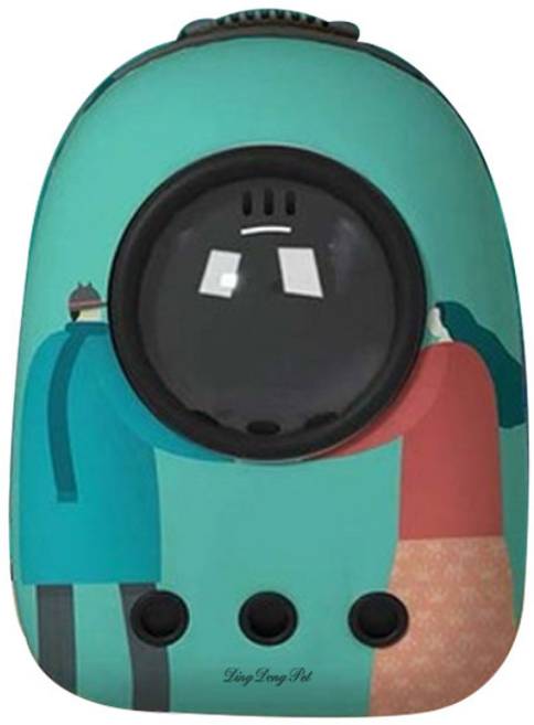 딩동펫 반려동물 우주홀 백팩 이동가방, 일러스트 민트, 1개