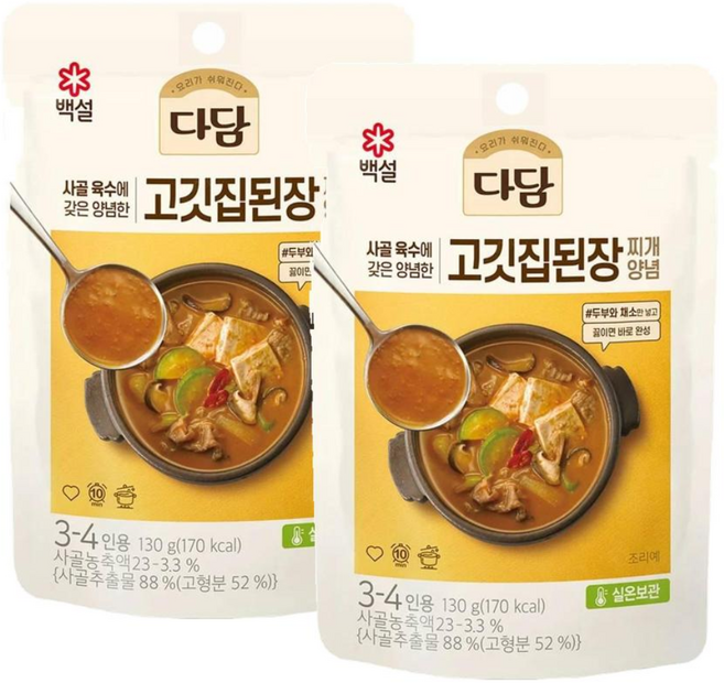 다담 고깃집 된장찌개 양념, 130g, 26개