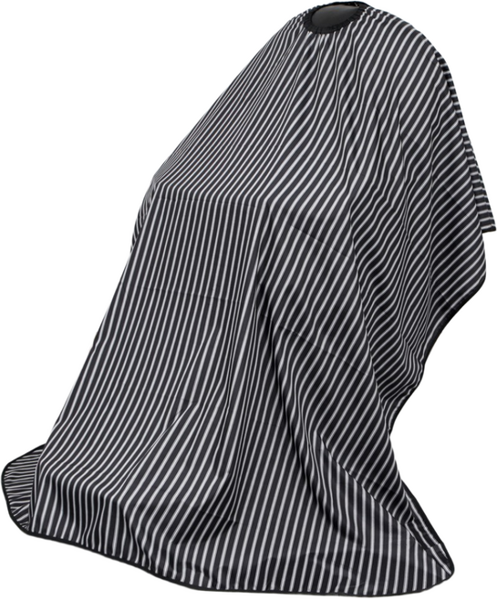뷰티 바버샵커트보 롱 블랙 화이트 스트라이프 미용실 컷트보 144cm X 180cm, 1개, 롱 블랙 스트라이프 B/T 1401