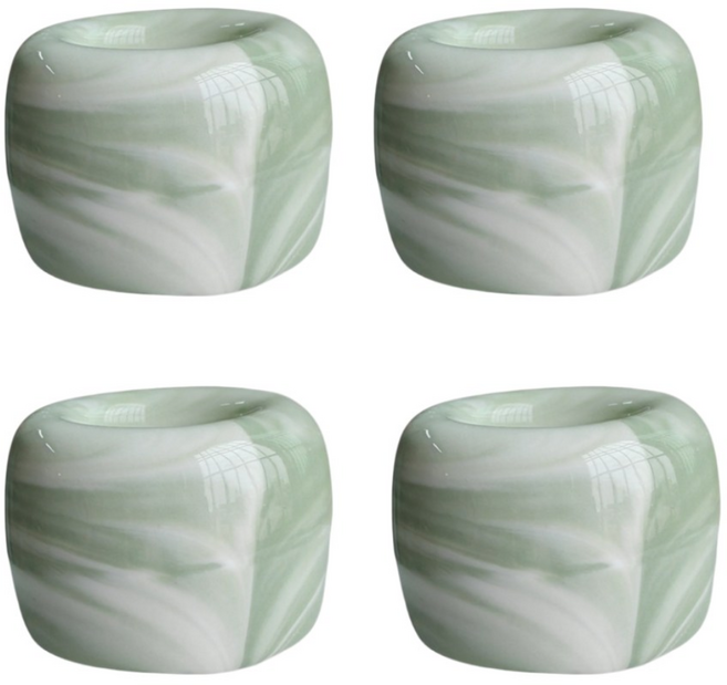 아르앤유 세라믹 마블 싱글 칫솔꽂이, 4개, 그린