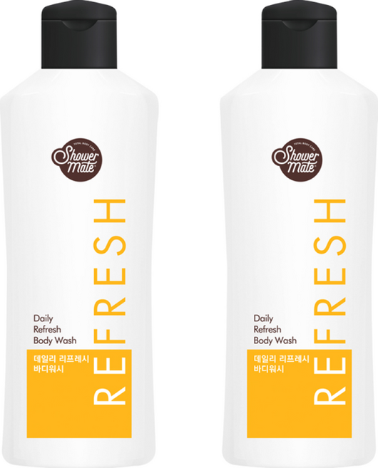 애경 샤워메이트 리프레시 망고 바디워시, 2개, 180ml