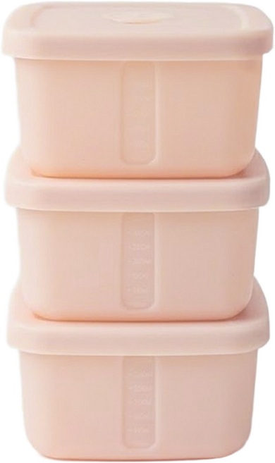 생활애담 실리콘 용기 냉동밥 전자레인지 오븐 600ml, 1세트, 핑크(600mlX3p)