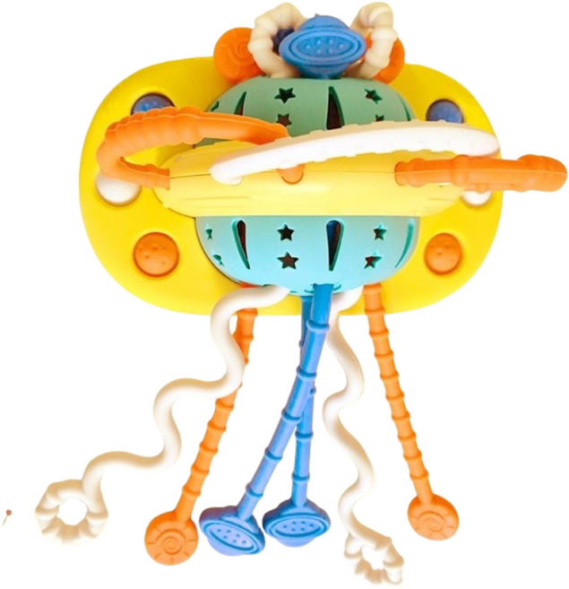 젬베베 우주선 흡착장난감 이유식 필수템 하이체어 장난감 목욕 백일 돌아기 감각발달완구, 우주선 흡착 장난감, 1개