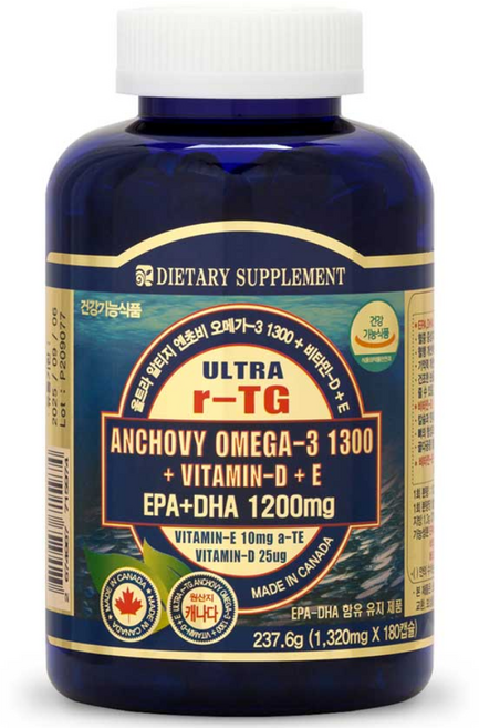 시카고헬스 울트라 알티지 엔초비 오메가3 1300 + 비타민D + E, 1개, 180정