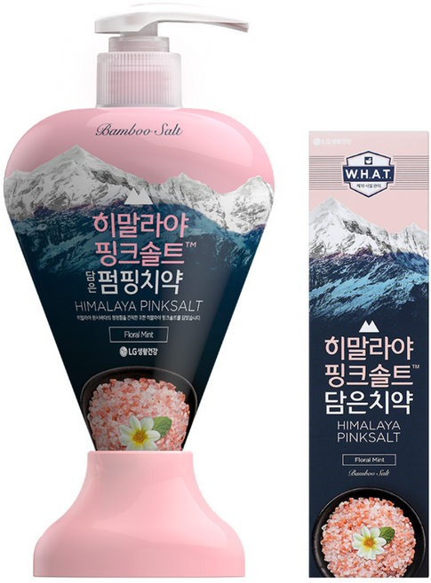 [LG생활건강] 페리오 히말라야 핑크솔트 펌핑치약 285g + 튜브 치약 100g (플로럴민트), 1개